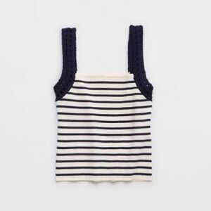 Aerie Blue and White Striped Tank Top